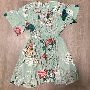 Mint Summer Floral Dress